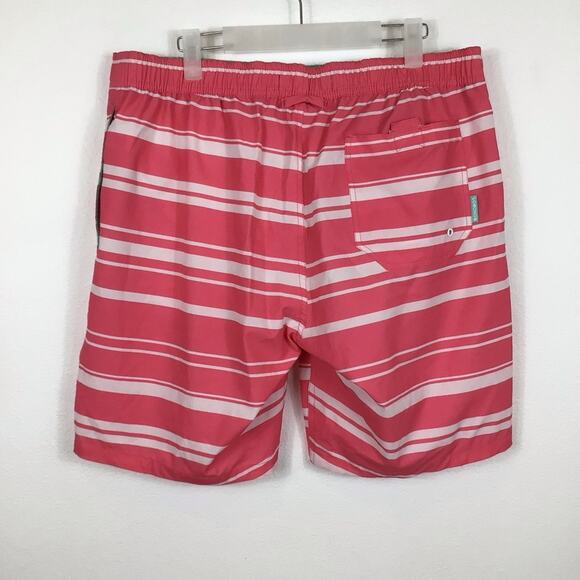 BONOBOS Pink White Stripe 9" Inseam Swim Trunks Men's size L - Picture 3 of 5